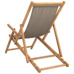 vidaXL Chaise de plage Taupe Bois de teck massif