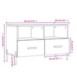 vidaXL Meuble TV Gris béton 80x36x50 cm Bois d'ingénierie