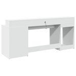 vidaXL Bureau avec lumières LED blanc 200x55x91 cm bois d'ingénierie