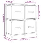 vidaXL Armoire de rangement 4 paniers en tissu Crème 63x30x71 cm Acier