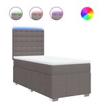 vidaXL Sommier à lattes de lit avec matelas Taupe 90x200 cm Tissu