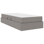 vidaXL Lit avec rangement et matelas Taupe 100 x 200 cm Polyester