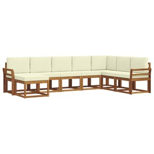 vidaXL Ensemble de canapés d'extérieur 8 pc Naturel et Crème