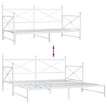 vidaXL Lit de jour avec lit gigogne sans matelas blanc 100x200cm acier