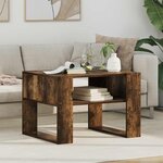 vidaXL Table basse Chêne fumé 66 x 53 x 45 cm Bois d'ingénierie