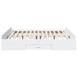 vidaXL Cadre de lit avec tiroirs blanc 180x200 cm bois d'ingénierie