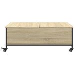 vidaXL Table basse avec roulettes chêne sonoma bois d'ingénierie