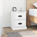 vidaXL Tables de chevet 2 Pièces blanc 39x39x47 5 cm bois d'ingénierie
