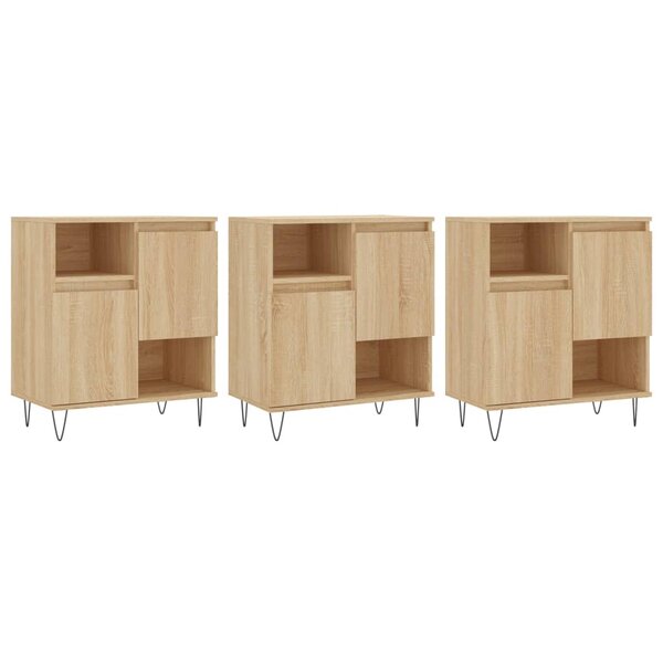 vidaXL Buffets 3 Pièces Chêne sonoma Bois d'ingénierie