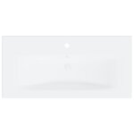 vidaXL Ensemble de meubles de salle de bain Blanc brillant Aggloméré