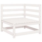 vidaXL Canapé d'angle de jardin blanc bois de pin massif