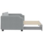 vidaXL Lit de jour avec lit gigogne gris clair 100x190 cm tissu