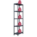 vidaXL Étagère de rangement Noir 125 kg 60x30x180 cm Plastique