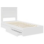 vidaXL Lit de Rangement Blanc 90 x 200 cm Bois d'ingénierie