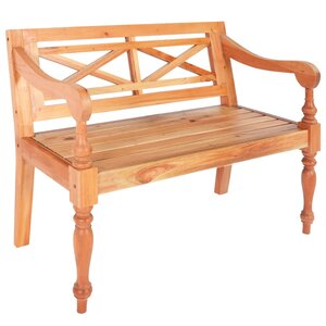 Banc banquette batavia 98 x 50 x 82 cm bois d'acajou massif marron clair 02_0011008