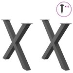 vidaXL Pieds de table à manger en forme de X 2 pièces Anthracite 90 x (72-73) cm Acier