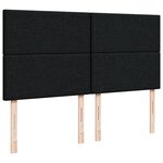 vidaXL Sommier à lattes de lit avec matelas Noir 200x200 cm Tissu