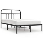 vidaXL Cadre de lit métal sans matelas avec tête de lit noir 120x190cm