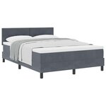vidaXL Lit à ressorts avec matelas Gris foncé 140 x 200 cm Velours
