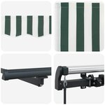 vidaXL Auvent Rétractable Vert et blanc 400 × 300 cm