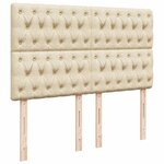 VidaXL Cadre de lit ottoman avec matelas crème 140x190 cm tissu