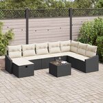 vidaXL Ensemble de canapé de jardin 9 Pièces Noir 55 x 62 x 69 cm