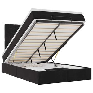 vidaXL Cadre de lit ottoman avec matelas noir 120x190 cm velours