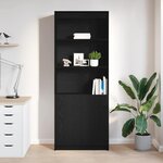 vidaXL Buffet haut chêne noir 70x35x180 cm bois d'ingénierie
