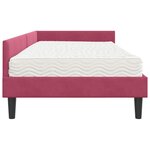 vidaXL Cadre de lit d'angle avec matelas 2 pc Bordeaux 90 x 200 cm