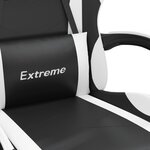 vidaXL Chaise de jeu avec repose-pied Noir et blanc Similicuir