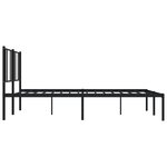 vidaXL Cadre de lit métal sans matelas avec tête de lit noir 200x200cm