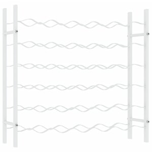 vidaXL Casier à bouteilles pour 36 bouteilles Blanc Métal