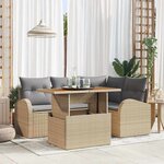 vidaXL Ensemble de canapé de jardin 5 Pièces beige et gris clair