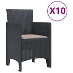 vidaXL Ensemble de salle à manger pour jardin 11 Pièces Anthracite