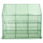 vidaXL Serre de plain-pied avec 12 étagères Acier 143x214x196 cm