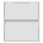 vidaXL Tables de chevet murales avec lumières LED 2 Pièces blanc