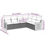 vidaXL Salon de jardin 6 Pièces avec coussins noir résine tressée