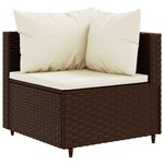 vidaXL Salon de jardin 6 Pièces avec coussins Marron Résine tressée