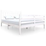 vidaXL Cadre de lit Blanc Bois massif 160x200 cm