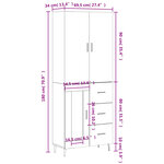 vidaXL Buffet haut Sonoma gris 69 5x34x180 cm Bois d'ingénierie