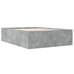 vidaXL Cadre de lit gris béton 135x190 cm bois d'ingénierie