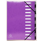 Trieur Harmonika A4 12 Compartiment Iderama violet EXACOMPTA