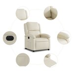 vidaXL Fauteuil inclinable électrique Crème Similicuir