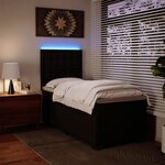 vidaXL Sommier à lattes de lit avec matelas Noir 90x190 cm Similicuir