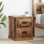 vidaXL Cabinet de chevet avec tiroir Bois ancien 39 x 39 x 47.5 cm