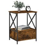 vidaXL Tables de chevet 2 Pièces chêne fumé 50x41x65 cm bois d’ingénierie