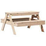 vidaXL Table de pique-nique pour enfants 88x97x52cm bois massif de pin