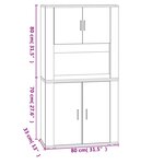 vidaXL Buffet haut Blanc Bois d'ingénierie