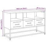 vidaXL Meuble TV rose 100 5x39x60 5 cm acier