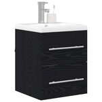 vidaXL Meuble de Lavabo de Salle de Bain Chêne noir 41 x 38 5 x 48 cm